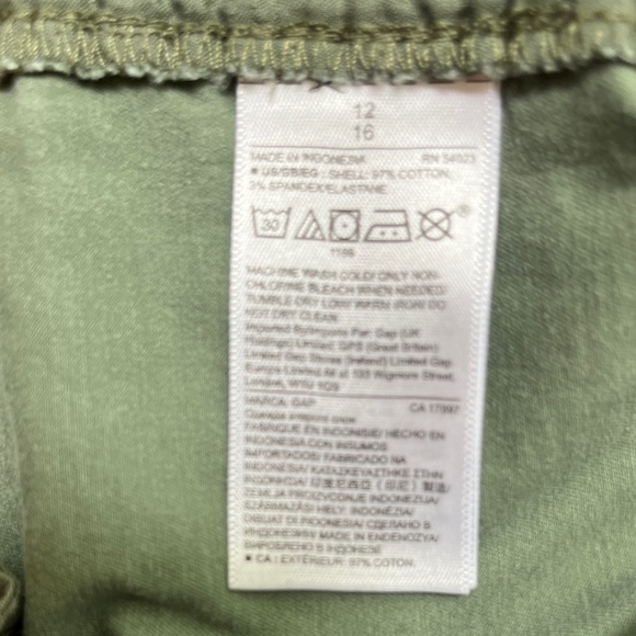 Gap Olive Green Capri Pants, Size 12 - Picture 4 of 11